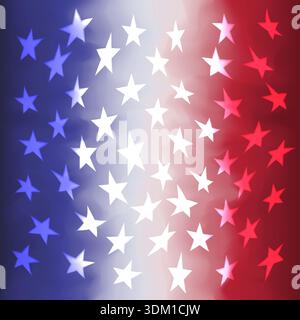 Sfondo bandiera USA. Bandiera astratta degli stati uniti su sfondo blu bianco e rosso. Poster nazionale americano. Design con grunge vettoriale. Patriottico di stato americano Illustrazione Vettoriale