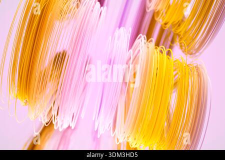 Linee di fibre 3D sfondo astratto Foto Stock
