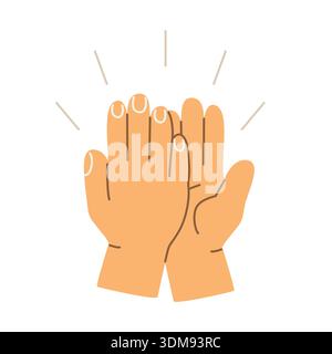mani che danno cinque in alto come simbolo di lavoro di squadra, successo e celebrazione, interazione positiva e concetto di cooperazione, ottimo per il business, lo sport e la m. Illustrazione Vettoriale