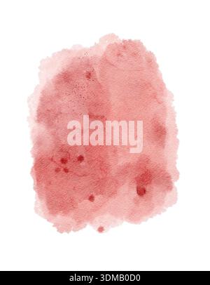 Warm Pink Watercolor Wash con granulazione delicata, patch rettangolare con bordi morbidi e sanguinanti e piccoli gruppi di pigmenti, atmosfera romantica e intima, perfetta per Cosmetic Swatch, Foto Stock