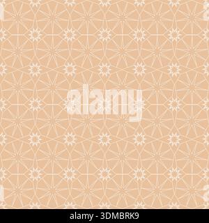 Motivo geometrico arabo. Illustrazione vettoriale. Modello senza cuciture in stile islamico isolato su sfondo beige. Ornamento geometrico astratto. Illustrazione Vettoriale