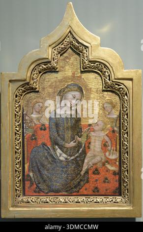 Madonna dell'umiltà (Madonna dell'Umilta) di vitale da Bologna, Museo Poldi Pezzoli, Milano, Italia. Tempera gotica del XIV secolo su pittura in legno. Foto Stock