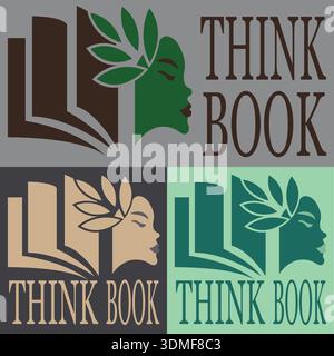 MAN BOOK – Creative Education & Publishing Logo Design Illustrazione Vettoriale