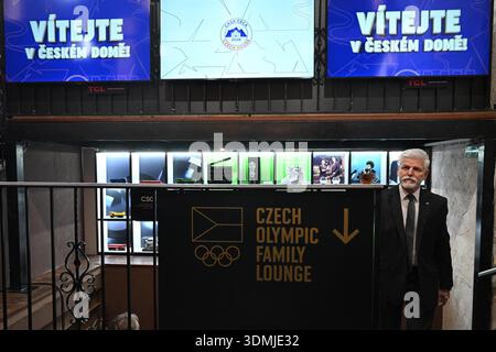 Milano, Italia. 6 febbraio 2026. Il presidente ceco Petr Pavel apre ufficialmente la Casa Ceca ai Giochi Olimpici di Milano, Italia, il 6 febbraio 2026. Crediti: Michal Kamaryt/CTK Photo/Alamy Live News Foto Stock