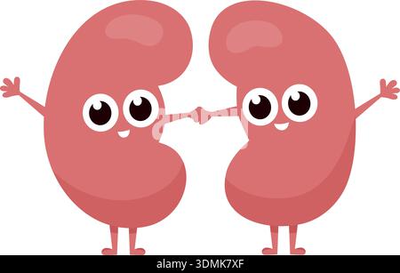 Reni felici insieme. Simpatici amici di organi umani isolati su sfondo bianco Illustrazione Vettoriale
