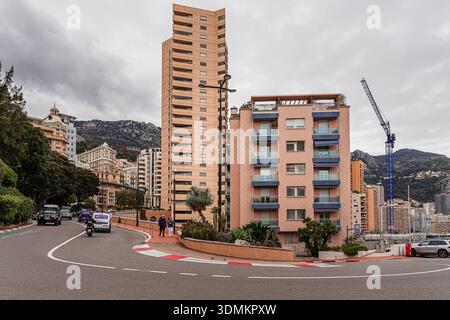 L'iconica curva del Fairmont a Monte Carlo Foto Stock