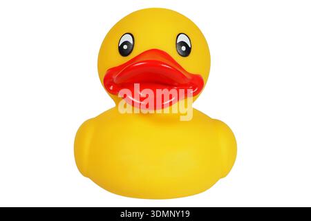 Gomma gialla duck isolati su sfondo bianco Foto Stock