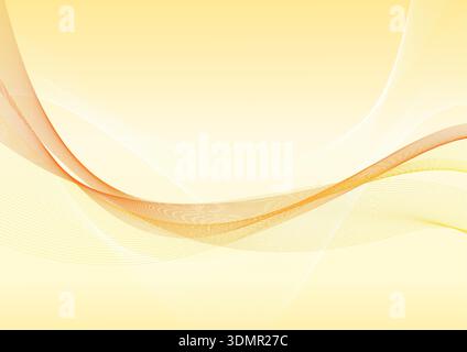 Sfondo giallo e arancione con linee ondulate Illustrazione Vettoriale