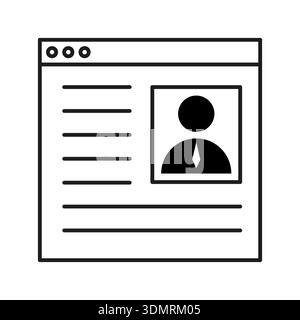 Icona del browser Web. Simbolo del profilo utente. Vettore account Internet. Elemento di interfaccia digitale. EPS 10. Illustrazione Vettoriale