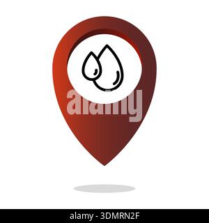 Vector di goccioline biologiche. Ambienti naturali. Punti ristoro. Marcatori di fluidi biologici. Illustrazione Vettoriale