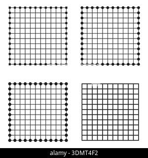 Griglia quadrata tratteggiata. Mesh vettore tecnico. Grafico del modello di carta. Icona Data Structure (struttura dati). EPS 10. Illustrazione Vettoriale