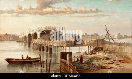 Blackfriars Bridge, un ponte a pedaggio sul Tamigi a Londra, Inghilterra, Europa, 18 secolo Foto Stock