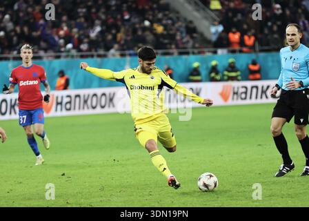 Bucarest, Romania, 29 gennaio 2026, partita di calcio UEFA Europa League tra FCSB e Fenerbahce, accredita Angelescu Dimitrie. Foto Stock