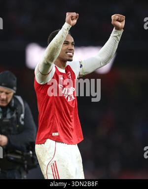 Gabriel Magalhaes (A) alla partita Arsenal contro Sunderland EPL, all'Emirates Stadium di Londra, Regno Unito il 7 febbraio 2026. Foto Stock