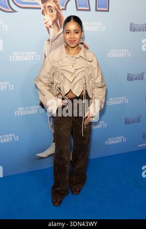 Londra, Regno Unito. 8 febbraio 2026. Chanel partecipa alla proiezione del film DI CAPRA, al Picturehouse Central di Piccadilly, Londra. Credito: SOPA Images Limited/Alamy Live News Foto Stock