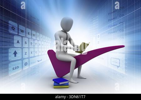 3d uomo seduto sulla destra mark Foto Stock