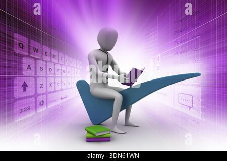 3d uomo seduto sulla destra mark Foto Stock