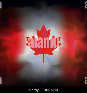 Canada abstract flag grunge sfondo per un design creativo. Sfondo scuro astratto acquerello. Colore bandiera Сanadian texture grunge. Nazione patriottica Illustrazione Vettoriale