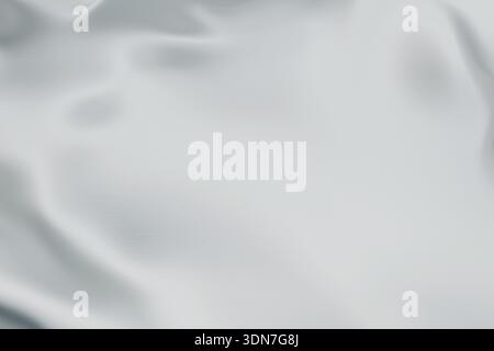 Elegante sfondo bianco in tessuto di seta con onde morbide e texture liscia in raso. Sfondo in tessuto di lusso minimalista per il design di matrimoni e l'industria della moda Foto Stock