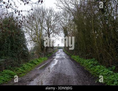 Corsia di contenimento a Hadleigh, Essex Foto Stock
