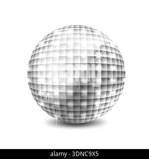 illustrazione di una sfera da discoteca isolata Foto Stock