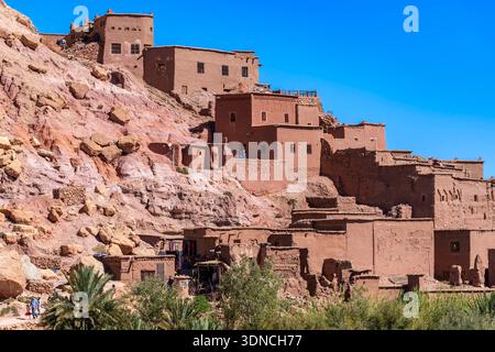 Marocco, alto Atlante, provincia di Ouarzazate, Kasbah Ait-Ben-Haddou, sito patrimonio dell'umanità dell'UNESCO Foto Stock