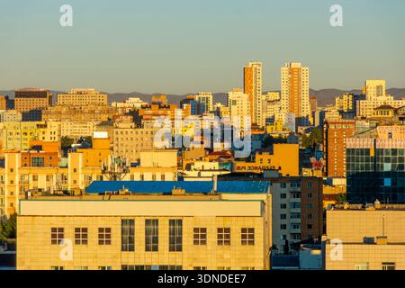 Mongolia, Ulan Bator, vista generale del centro città Foto Stock