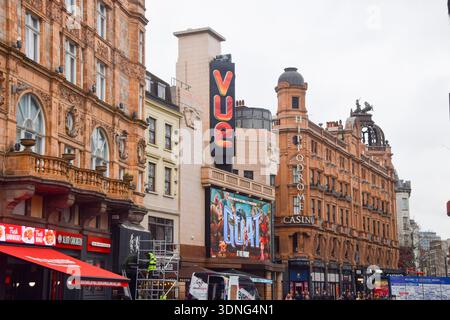 Londra, Regno Unito. 10 febbraio 2026. Vista diurna del Vue Cinema West End e dell'Hippodrome Casino in Leicester Square. Credito: Vuk Valcic/Alamy Foto Stock