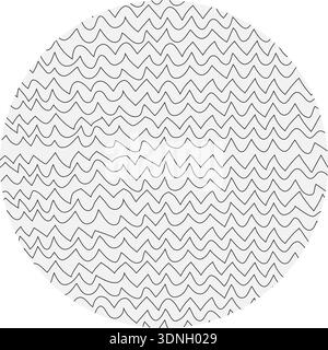 Sfondo con linee zigzag irregolari che creano un motivo circolare testurizzato in un layout verticale. Illustrazione Vettoriale