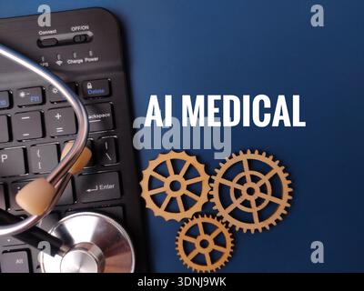 L'immagine illustra il concetto di intelligenza artificiale nel campo medico. Foto Stock