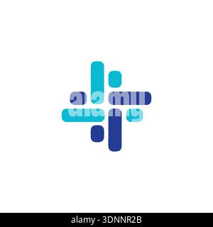 Abstract Medical Cross Logo for Healthcare Technology, Doctor Chambers, Hospital, consulente Illustrazione Vettoriale