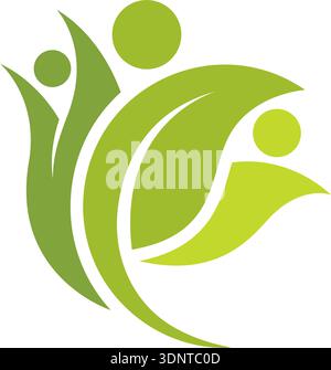 Design dell'icona vettoriale del logo sano Illustrazione Vettoriale