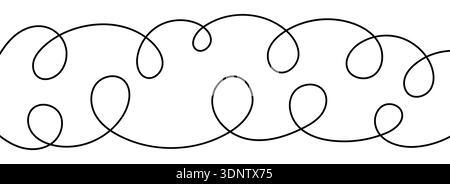 Cavo singolo con anelli giocosi e sovrapposizioni delicate. Illustrazione Vettoriale