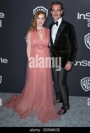 James Van Der Beek morto a 48 anni. James Van Der Beek, star di "Dawson's Creek", muore alle 48 di mercoledì 11 febbraio 2026, dopo anni di battaglia contro il cancro del colon-retto. BEVERLY HILLS, LOS ANGELES, CALIFORNIA, USA - 6 GENNAIO: Kimberly Van Der Beek e il marito/attore americano James Van Der Beek arrivano al 2019 InStyle e Warner Bros Foto Golden Globe Awards After Party tenutosi al Beverly Hilton Hotel il 6 gennaio 2019 a Beverly Hills, Los Angeles, California, Stati Uniti. (Foto di Xavier Collin/Image Press Agency) Foto Stock