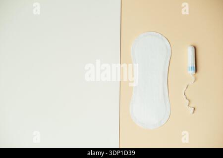 Fotografia di studio che enfatizza i prodotti per l'igiene femminile con illuminazione delicata e colori neutri Foto Stock