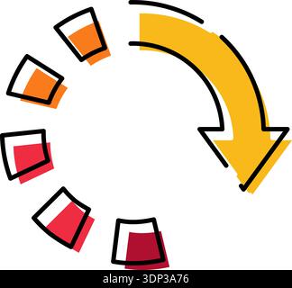 Freccia di aggiornamento che forma un caricamento ciclico o un processo di riavvio Illustrazione Vettoriale