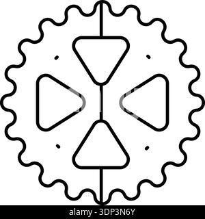 Icona della ruota dentata industriale che rappresenta l'ingegneria e il meccanismo Illustrazione Vettoriale