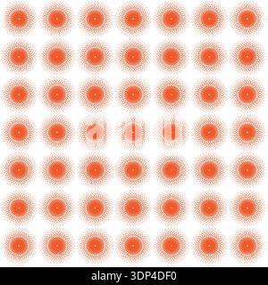 Design in stile Mandala radiale arancione vivace Illustrazione Vettoriale