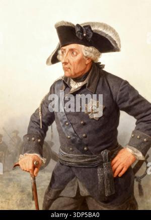 Federico II o Federico il grande, Alter Fritz, 1712 - 1786, re di Prussia ed elettore di Brandeburgo Foto Stock