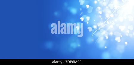 striscione blu valnetine per amanti. sfondo d'amore per le vacanze con cuori e curve bianche Foto Stock