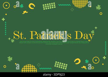 Carta da parati verde St Patricks Day con shamrock e texture natalizie Illustrazione Vettoriale