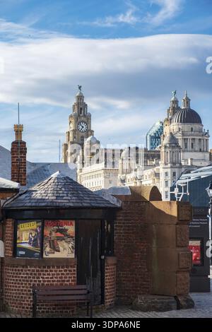 Liverpool, Regno Unito - 18 Luglio 2019: splendidi edifici intorno alle acque di Albert e Canning Docks di Liverpool è rinnovata docklands Foto Stock