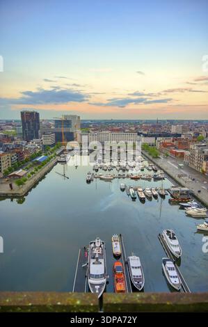 Vista aerea del porto di Anversa, Belgio Foto Stock