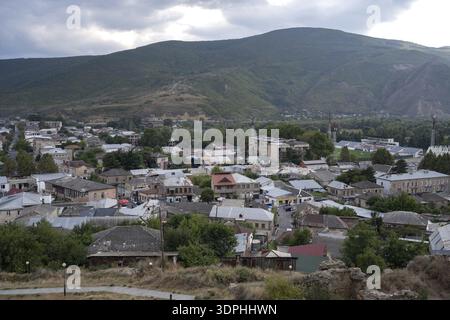 Gori, Georgia. 9 settembre 2025. Vista panoramica della città georgiana di Gori, conosciuta come il luogo di nascita del rivoluzionario comunista e sovietico Foto Stock