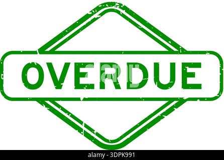 Timbro con guarnizione in gomma verde grunge su sfondo bianco Illustrazione Vettoriale