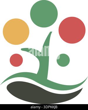 Logo Happy Family Design icona Pro Vector Illustrazione Vettoriale