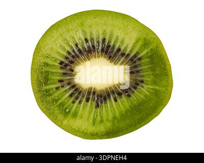 Fetta di kiwi isolati su sfondo bianco Foto Stock