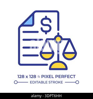 Icona del colore della linea perfetta dei pixel del bilancio Illustrazione Vettoriale