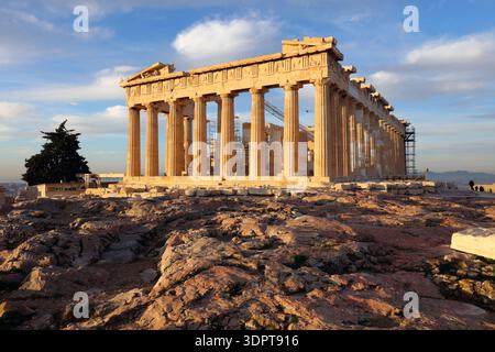 Atene - Partenone dell'acropoli di sunrise in Grecia Foto Stock