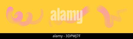 Forme di liquido ritorto astratte tratteggiate rosa. Texture sfumata a grana ondulata. Illustrazione Vettoriale